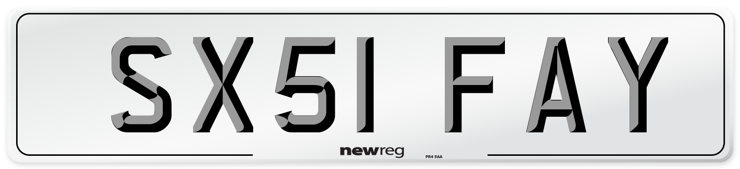 SX51 FAY Number Plate from New Reg